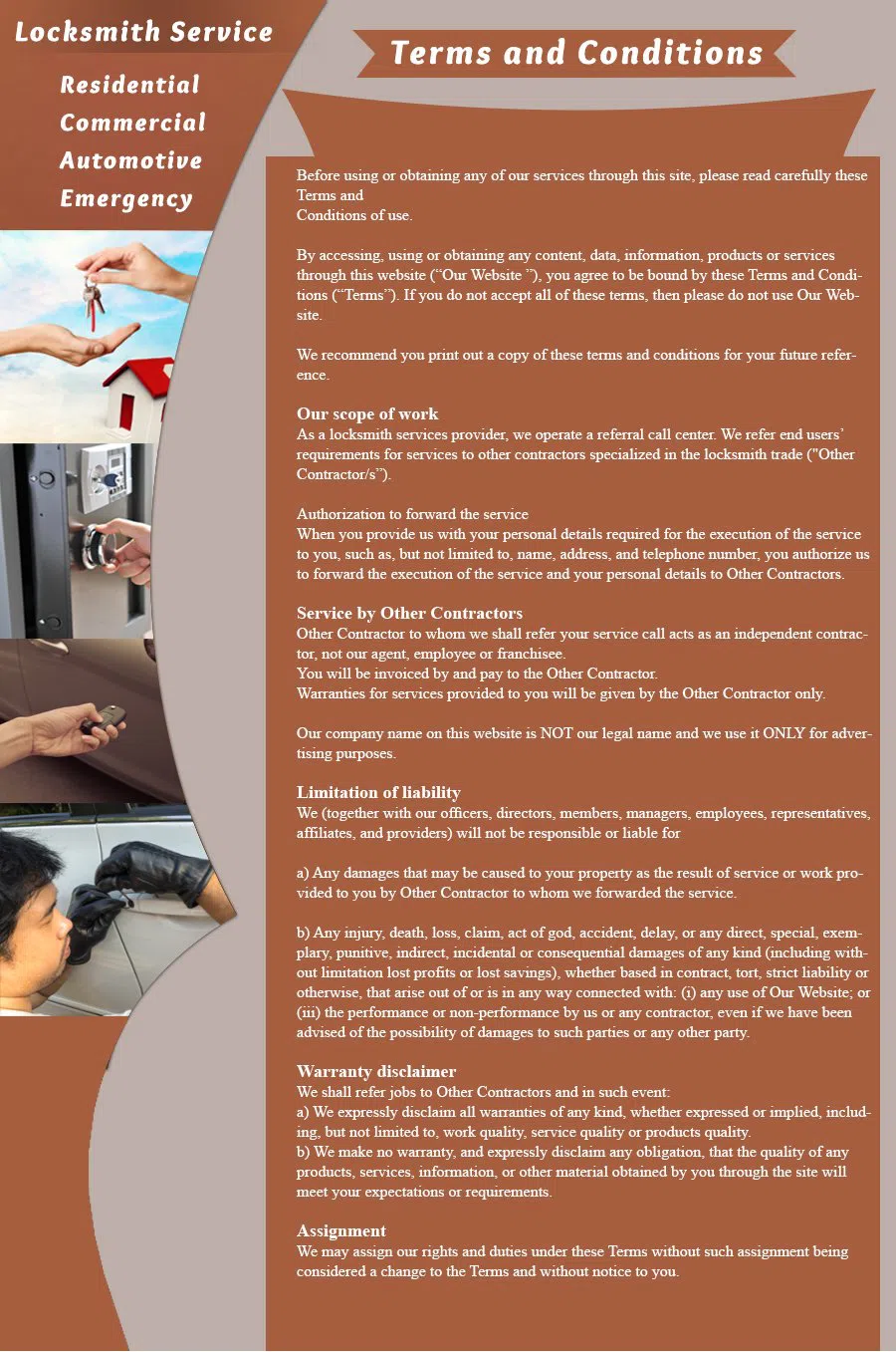 Emerald Lock & Key Shop Seattle, WA 206-408-8177 - terms-and-condition